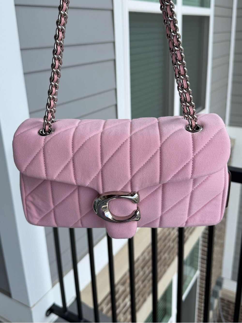 Coach Pink Quilted Shoulder Bag Tabby 26